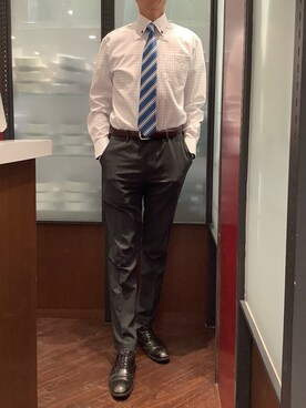 「BRICK HOUSE by TOKYO SHIRT（ブリックハウス）のアイテム」を使った、TOKYO SHIRTS おおたかの森店さん（メンズ・177cm）の冬コーディネート