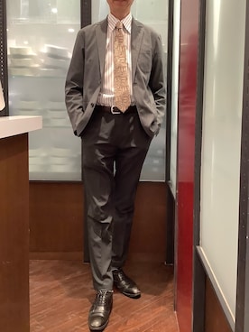 「BRICK HOUSE by TOKYO SHIRT（ブリックハウス）のアイテム」を使った、TOKYO SHIRTS おおたかの森店さん（メンズ・177cm）の冬コーディネート