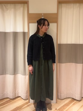 「サマンサモスモス」｜「アイテム（シャツワンピース）」を使った、みーちゃんさん（レディース・164cm）の冬コーディネート