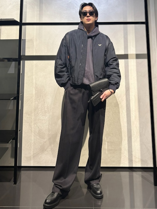 エンポリオアルマーニ 中綿入りミリタリージャケット ナイロン ノーカラー EMPORIO ARMANI アルマーニ アウター EA7 エンポリオアルマーニ メンズ