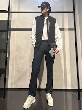 「アイテム（ベスト）」を使った、IBUKIさん（メンズ・182cm）の秋コーディネート