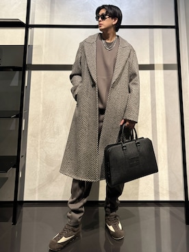 「アイテム（ビジネスバッグ）」を使った、IBUKIさん（メンズ・182cm）の冬コーディネート