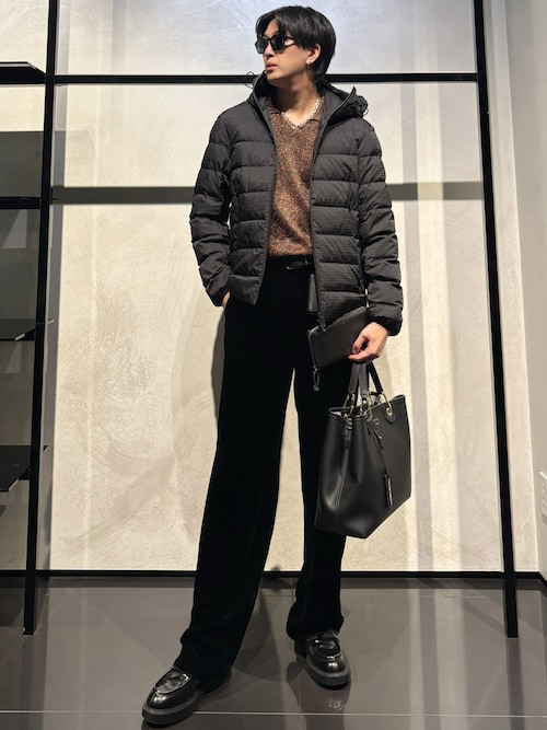 エンポリオ アルマーニ】フード付きダウンジャケット ナイロン