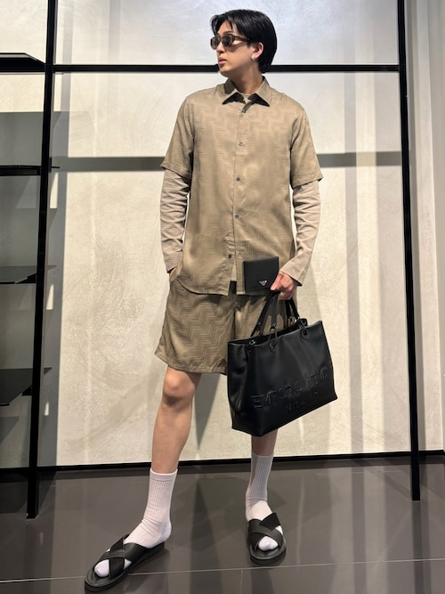 エンポリオ アルマーニ】MyEA ショッパー レザー 編み込みロゴ