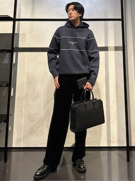 「アイテム（ビジネスバッグ）」を使った、IBUKIさん（メンズ・182cm）の秋コーディネート
