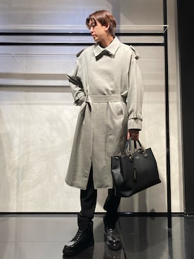 Emporio Armani エンポリオアルマーニ のトレンチコートを使ったメンズ人気ファッションコーディネート Wear