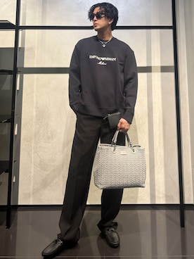 「アイテム（カードケース）」を使った、IBUKIさん（メンズ・182cm）の秋コーディネート