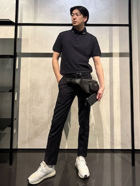 「アイテム（カードケース）」を使った、IBUKIさん（メンズ・182cm）の秋コーディネート