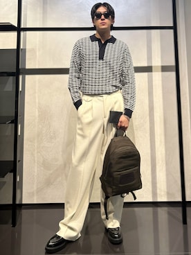 「アイテム（財布）」を使った、IBUKIさん（メンズ・182cm）の秋コーディネート