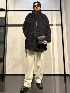 「アイテム（チェスターコート）」を使った、IBUKIさん（メンズ・182cm）の秋コーディネート