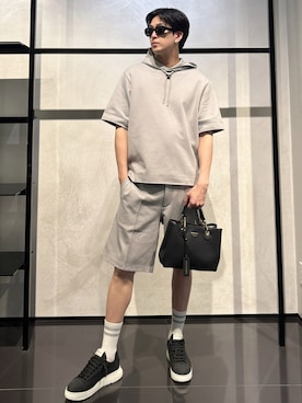 「アイテム（スウェット）」を使った、IBUKIさん（メンズ・182cm）の夏コーディネート