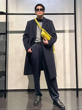 「ロングコート」｜IBUKIさん（メンズ・182cm）の冬コーディネート
