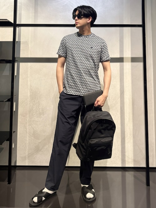 EMPORIO ARMANI サンダル ブラック ブランドロゴ メンズ レザー EMPORIO ARMANI サンダル 「エンポリオ アルマーニ」クロス