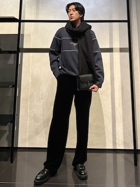「アイテム（マフラー）」を使った、IBUKIさん（メンズ・182cm）の秋コーディネート