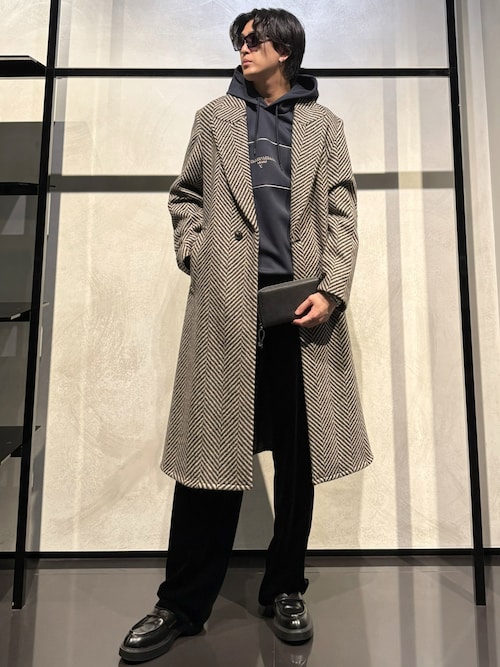 エンポリオ アルマーニ】シングルブレストコート ウールツイード