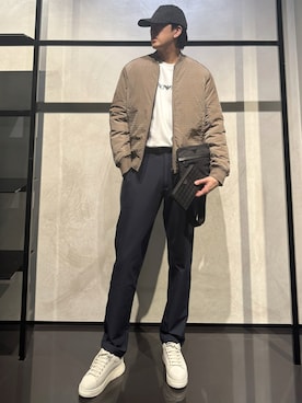 「アイテム（キャップ）」を使った、IBUKIさん（メンズ・182cm）の春コーディネート