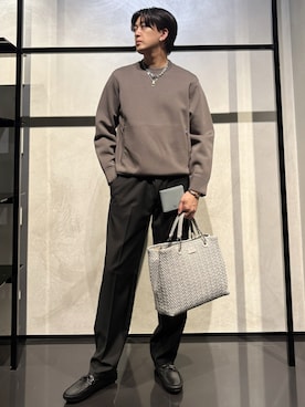 「アイテム（財布）」を使った、IBUKIさん（メンズ・182cm）の秋コーディネート