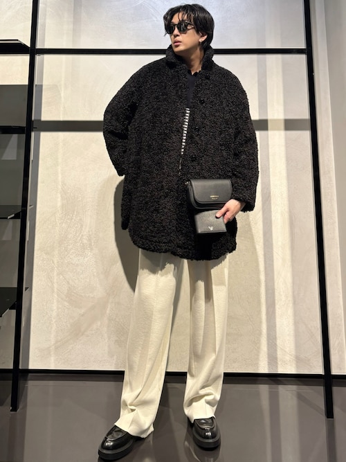 セール】【エンポリオ アルマーニ】オーバーサイズコート ブークレ