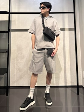 「アイテム（スウェット）」を使った、IBUKIさん（メンズ・182cm）の夏コーディネート