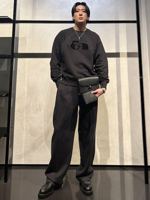 エンポリオ アルマーニ】フラップ付きショルダーバッグ タンブルレザー