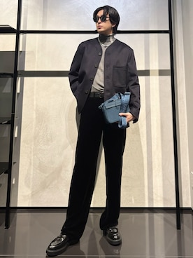 「アイテム（ベルト）」を使った、IBUKIさん（メンズ・182cm）の秋コーディネート
