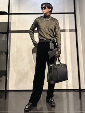 「アイテム（財布/小物、ブラック系）」を使った、IBUKIさん（メンズ・182cm）の冬コーディネート