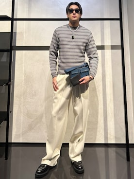 「アイテム（カードケース）」を使った、IBUKIさん（メンズ・182cm）の秋コーディネート