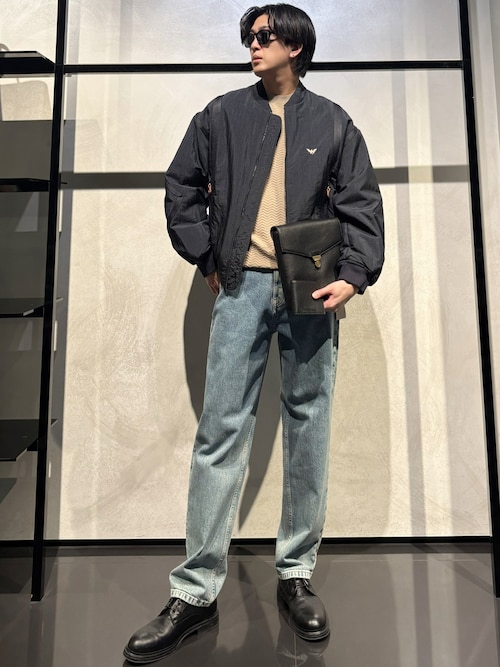 エンポリオ アルマーニ】ボンバージャケット ナイロン パスメントリー