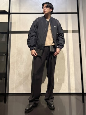 「アイテム（財布）」を使った、IBUKIさん（メンズ・182cm）の冬コーディネート