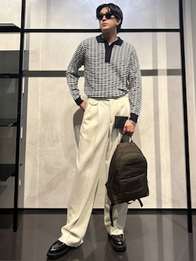 「アイテム（財布）」を使った、IBUKIさん（メンズ・182cm）の秋コーディネート