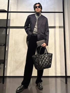 「アイテム（財布）」を使った、IBUKIさん（メンズ・182cm）の秋コーディネート