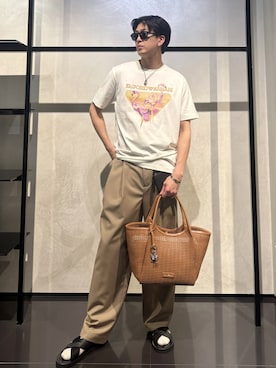 「アイテム（財布）」を使った、IBUKIさん（メンズ・182cm）の夏コーディネート