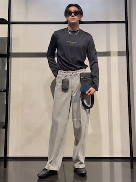 「アイテム（財布）」を使った、IBUKIさん（メンズ・182cm）の秋コーディネート