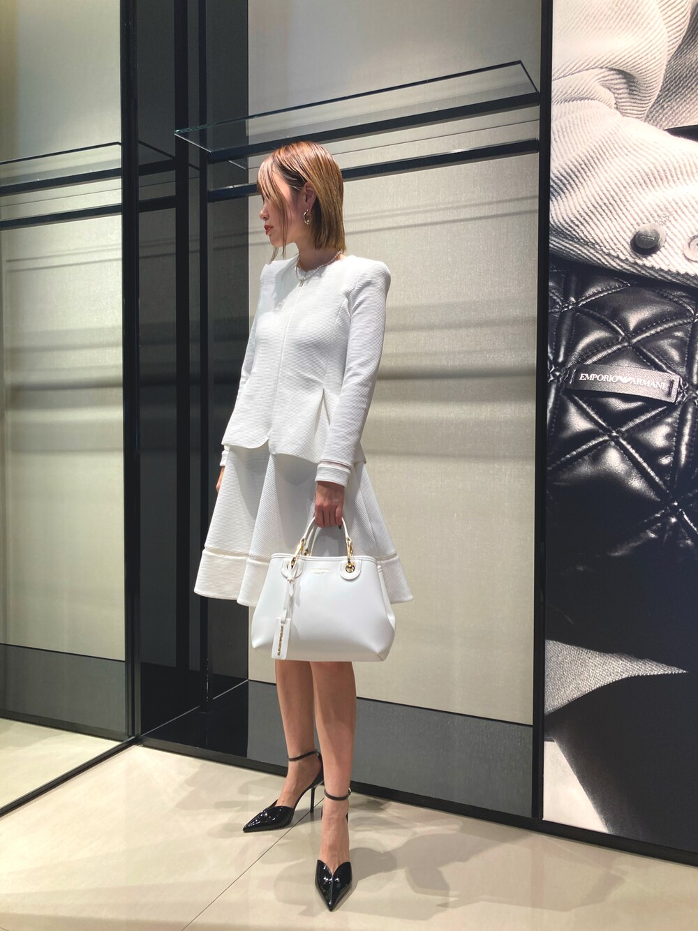 【新品】エンポリオアルマーニ イリュージョンフィット&フレアドレス ワンピース EMPORIO ARMANI ワンピース 「エンポリオ アルマーニ」フレア