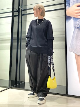 「真っ黒コーデ」｜チさん（レディース・160cm）の夏コーディネート