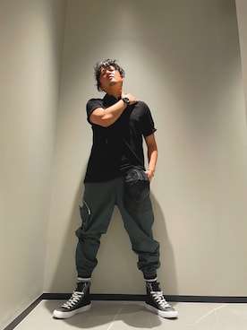 「ARMANI EXCHANGE（アルマーニエクスチェンジ）のアイテム（キャップ）」を使った、ONI0415さん（メンズ・178cm）の夏コーディネート