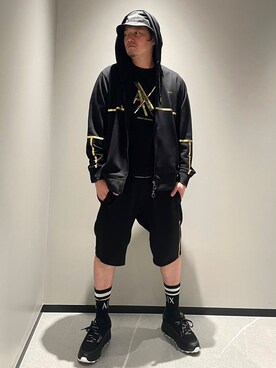 「ARMANI EXCHANGE（アルマーニエクスチェンジ）のアイテム（ハット）」を使った、ONI0415さん（メンズ・178cm）の春コーディネート