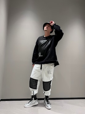 「ARMANI EXCHANGE（アルマーニエクスチェンジ）のアイテム（ハット）」を使った、ONI0415さん（メンズ・176cm）の春コーディネート