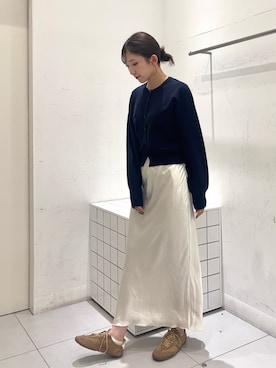 「SENSE OF PLACE by URBAN RESEARCH（センスオブプレイスバイアーバンリサーチ）のアイテム（カーディガン/ボレロ）」を使った、sakiさん（レディース・166cm）の秋コーディネート