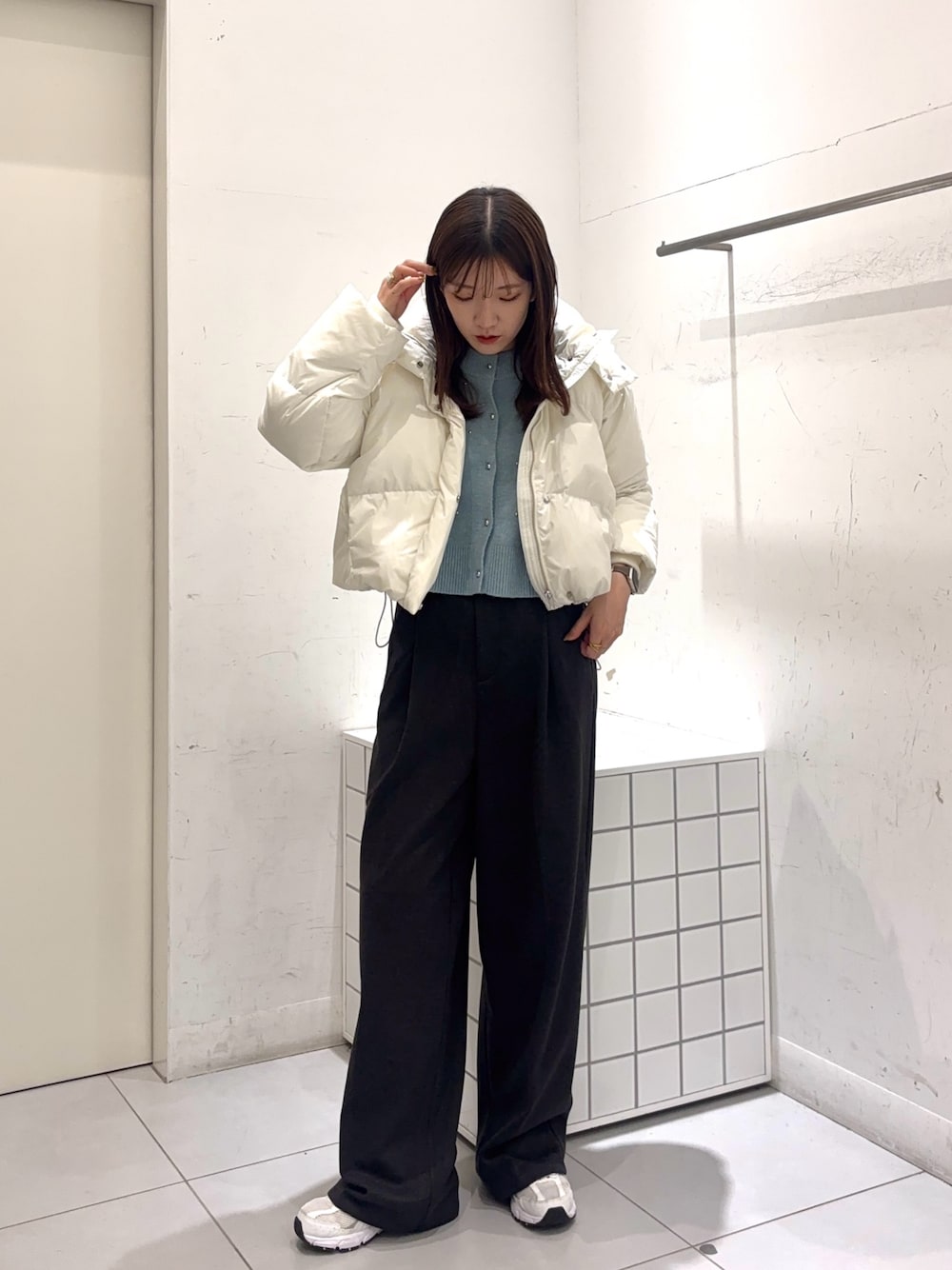 『WEB/一部店舗限定』シャーリングクロップドダウン　ホワイト SENSE OF PLACE by URBAN RESEARCH（センスオブプレイスバイアーバン