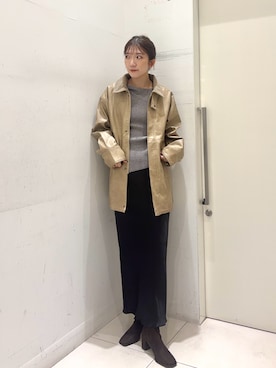 「アイテム（その他アウター）」を使った、sakiさん（レディース・166cm）の秋コーディネート