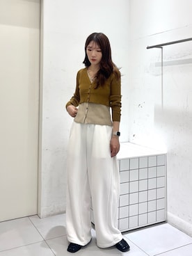 「SENSE OF PLACE by URBAN RESEARCH（センスオブプレイスバイアーバンリサーチ）のアイテム（カーディガン/ボレロ）」を使った、sakiさん（レディース・166cm）の秋コーディネート