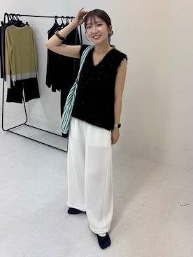 「秋服」｜「アイテム（ベスト）」を使った、sakiさん（レディース・166cm）の秋コーディネート
