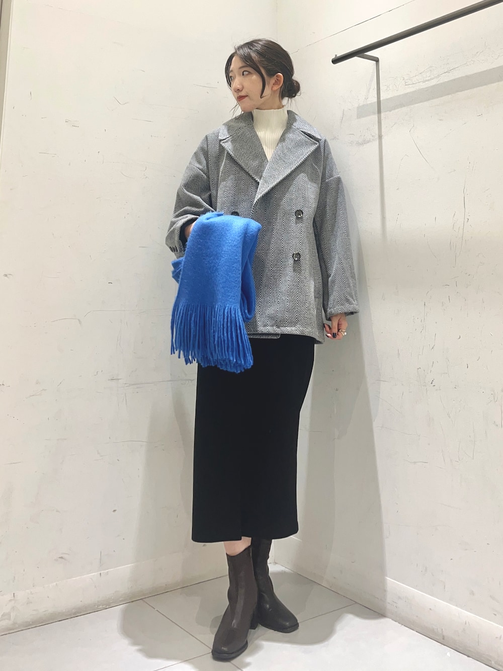 sakiさんの「『一部WEB限定カラー』『堀田真由さん着用』ジャージメルトンジャケットコート（SENSE OF PLACE by URBAN RESEARCH）」を使ったコーディネートの1枚目の写真