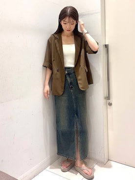 「アイテム（キャミソール）」を使った、sakiさん（レディース・166cm）の夏コーディネート