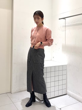 「SENSE OF PLACE by URBAN RESEARCH（センスオブプレイスバイアーバンリサーチ）のアイテム（カーディガン/ボレロ）」を使った、sakiさん（レディース・166cm）の秋コーディネート