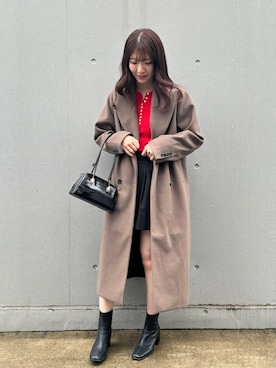 「アイテム（チェスターコート）」を使った、sakiさん（レディース・166cm）の秋コーディネート