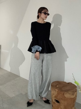 「アイテム（スウェットパンツ）」を使った、sakiさん（レディース・166cm）の秋コーディネート