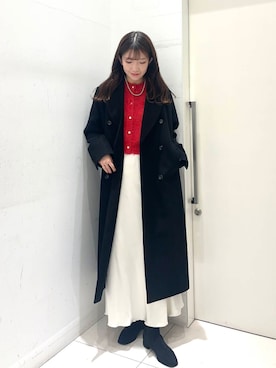 「アイテム（チェスターコート）」を使った、sakiさん（レディース・166cm）の冬コーディネート