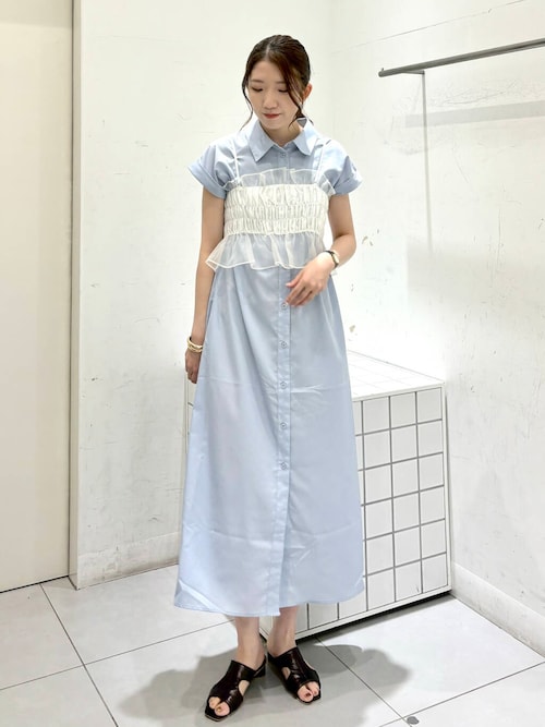 【極美品✨】セオリー　フレンチスリー　ひざ丈ワンピース　　　ベルト付き　黒　2 セール】ビスチェセットフレンチスリーブワンピース（ワンピース